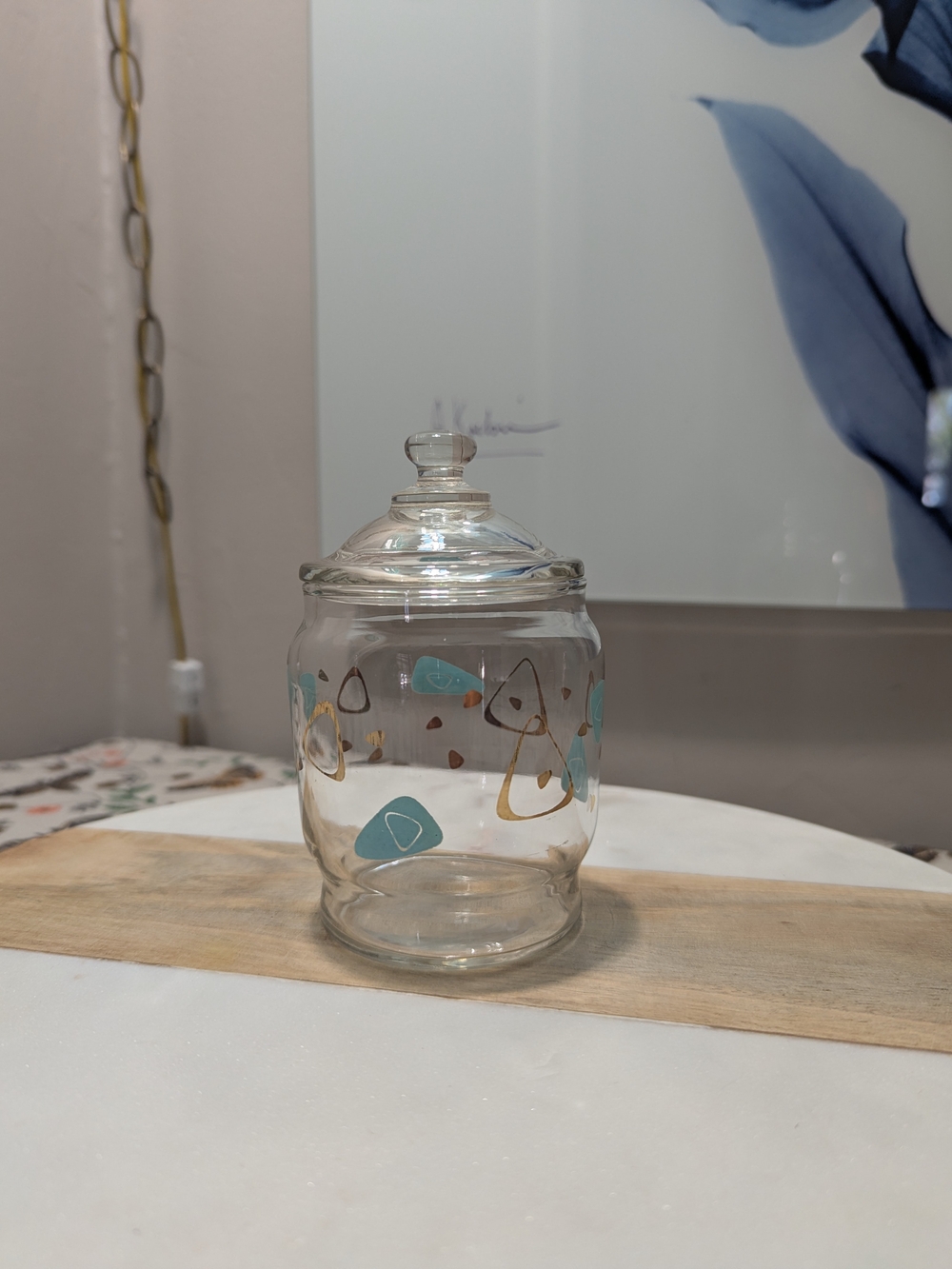 Federal Glass Atomic Boomerang Apothecary Jar small sized